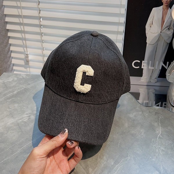 セリーヌ c キャップ ブランド イニシャル ベースボールキャップ コピー / コットン マリン Cew39340